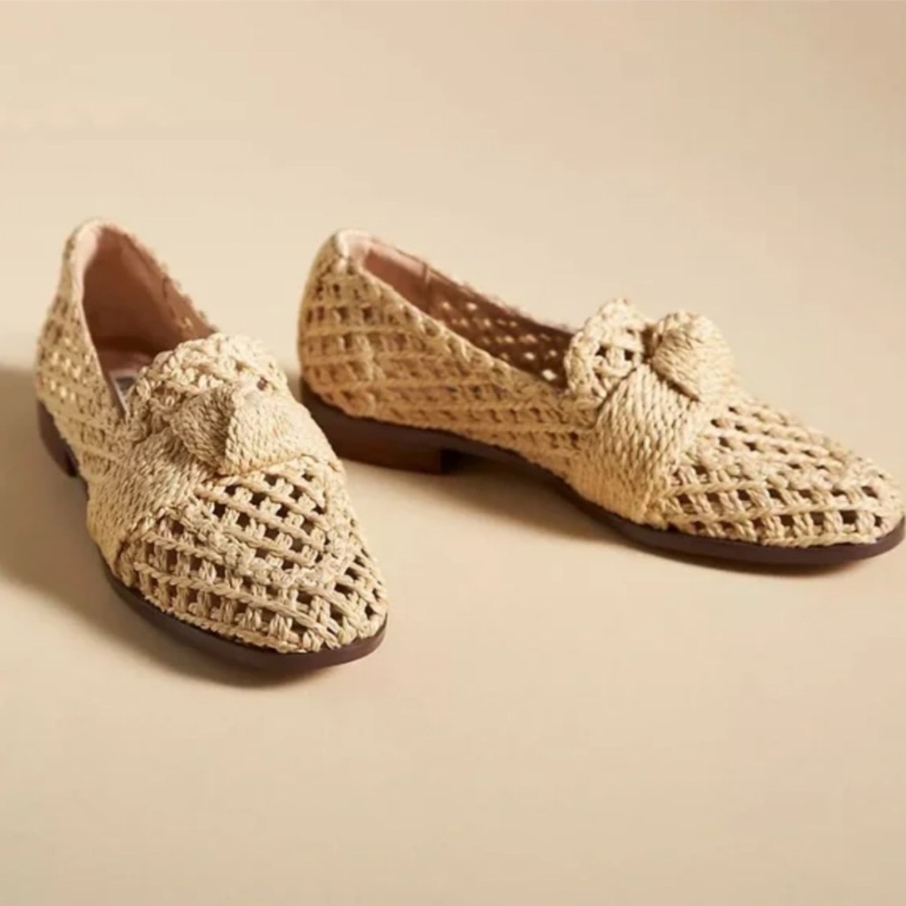 Bibi Lou Posey Raffia Loafers
Size 5